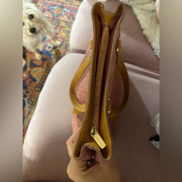 CELINE Tote Bag Pink Suede Leather Vintage Handbag - Picture 6 of 17